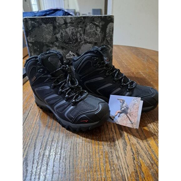 New 9 Notiv8 Black Grey Waterproof Hiking Boots Outdoor Mid Shoes Ankle Boot NWT main image 3